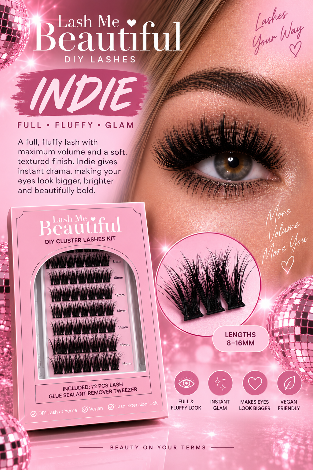 INDIE | Full Volume DIY Cluster Lash kit